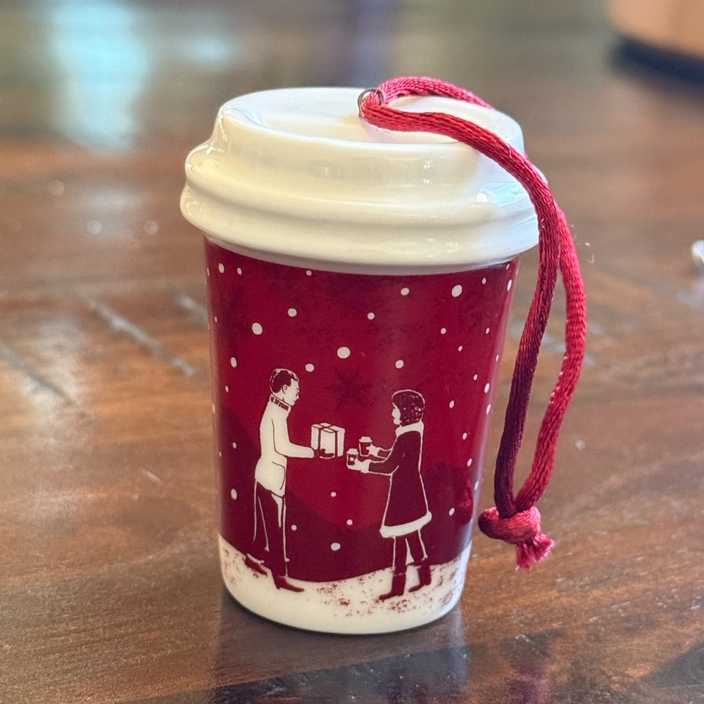Starbucks 2007 Holiday Red Ceramic Ornament